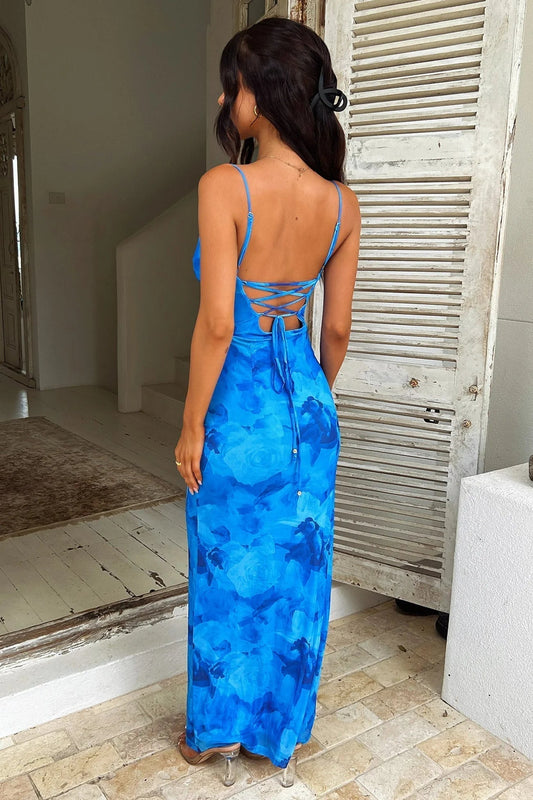 Out-Shine | Blue Floral Maxi Dress