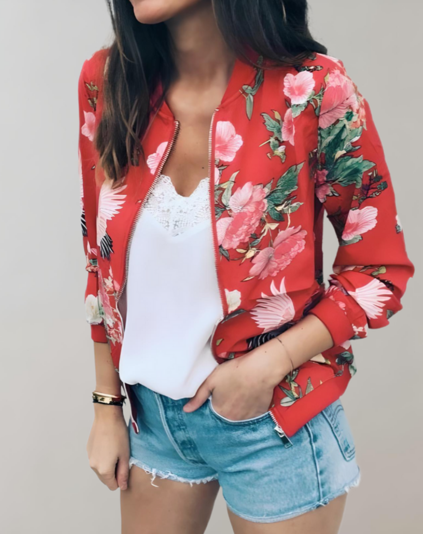 Out-Shine | Floral Bomber Jacket