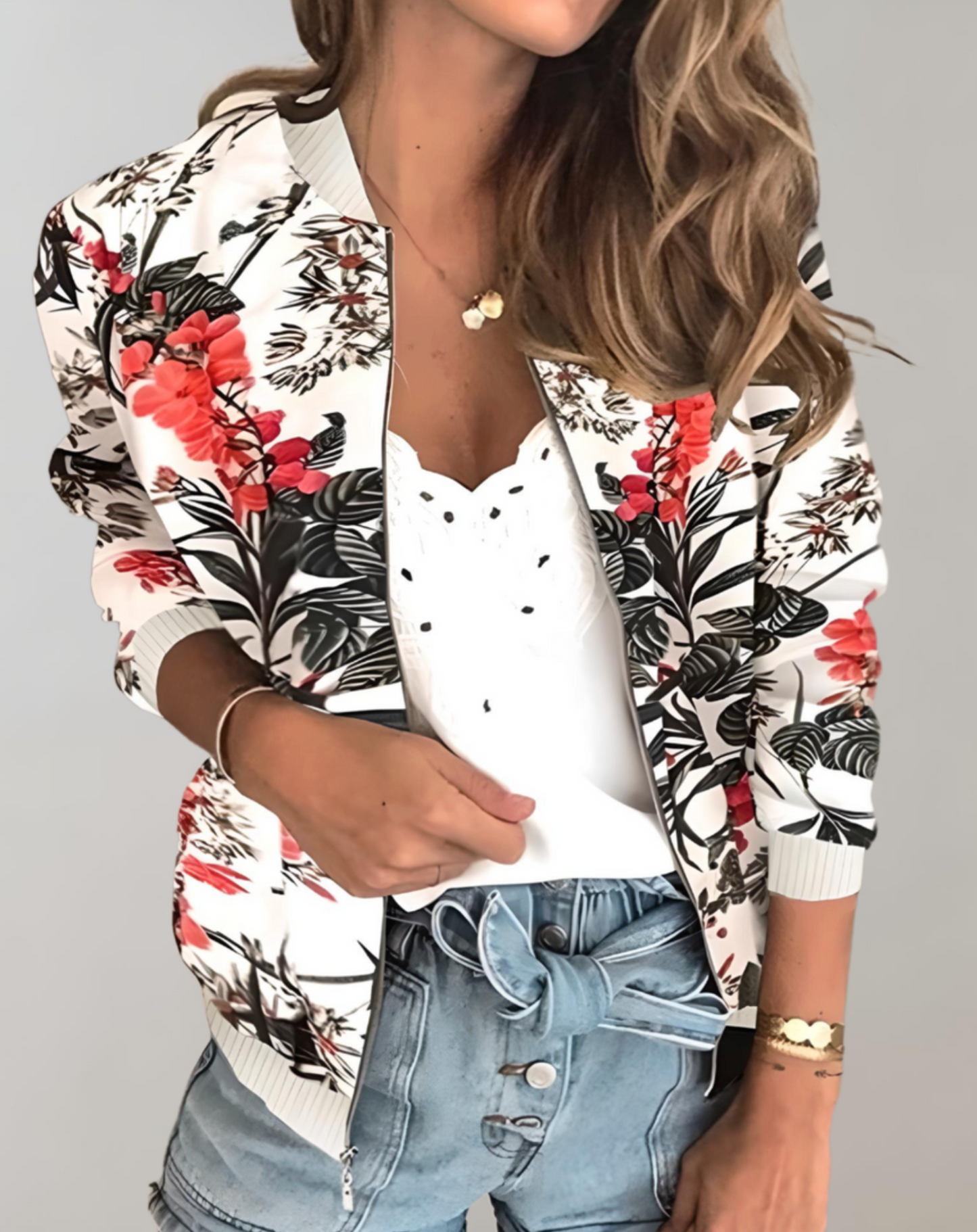 Out-Shine | Floral Bomber Jacket