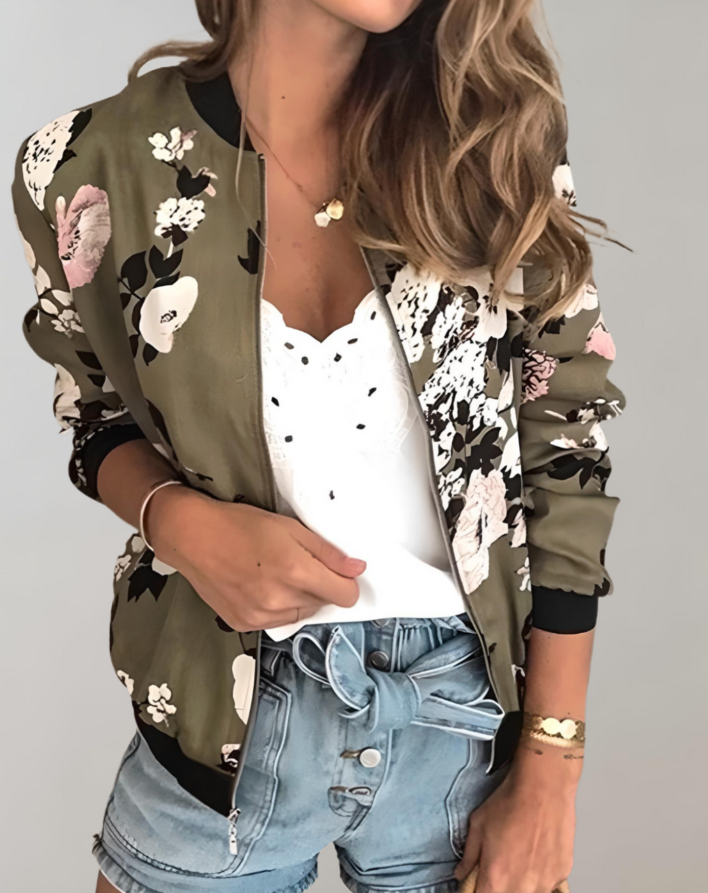 Out-Shine | Floral Bomber Jacket