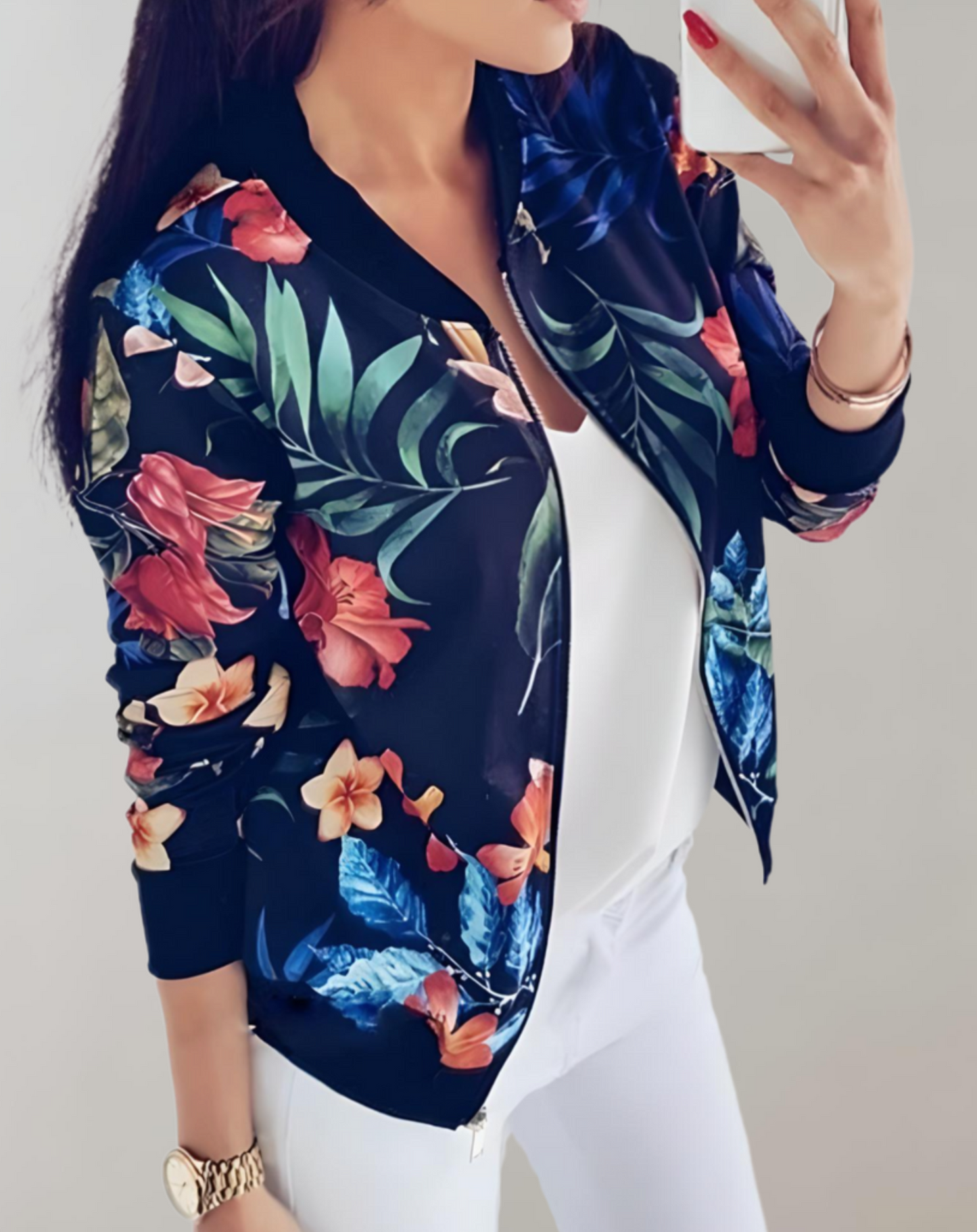 Out-Shine | Floral Bomber Jacket