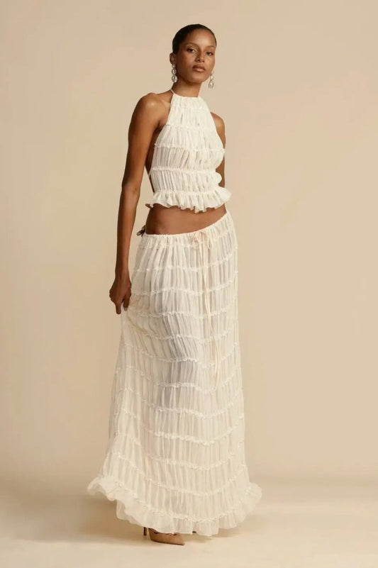 Out-Shine | Amen Backless Top and Long Skirt Set Stylish