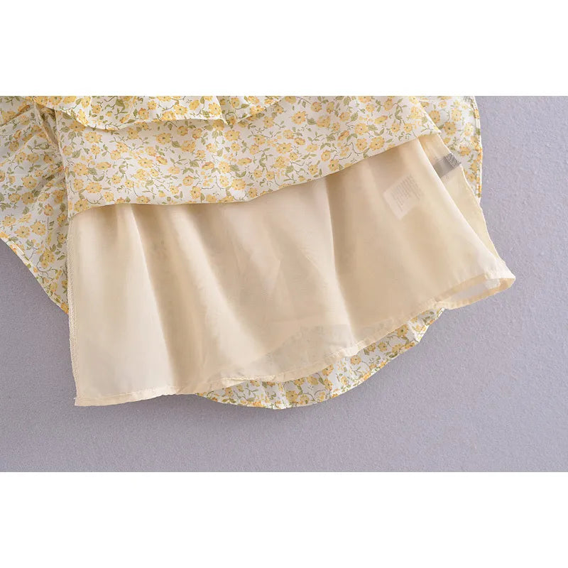 Deslumbra | Minivestido amarillo con estampado floral