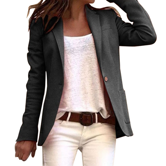 Out-Shine | Lapel Button Slim Long Sleeve Blazer
