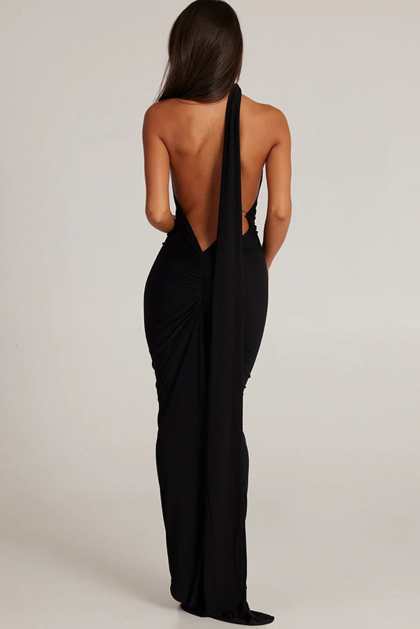Out-Shine | Elegant White One-Shoulder Backless Gown