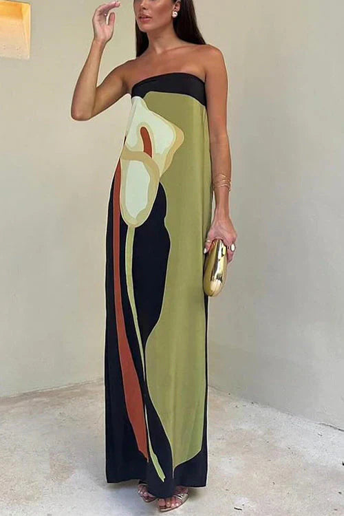 Out-Shine | Stylish Sleeveless Tube Long Dress For Women