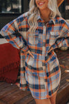 Out-Shine | Plaid Buttons Down Mini Shirt Dress