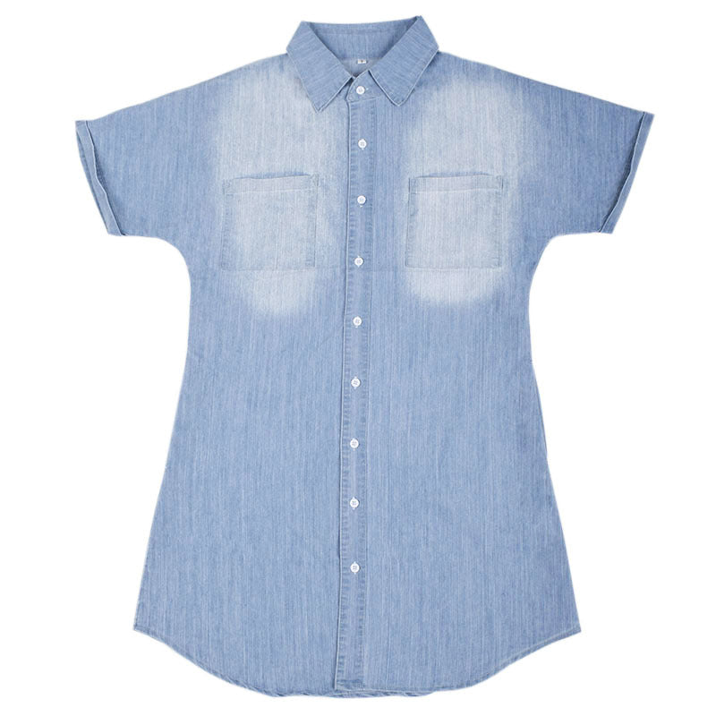 Out-Shine | Short Sleeves Denim Button Shirt Dress