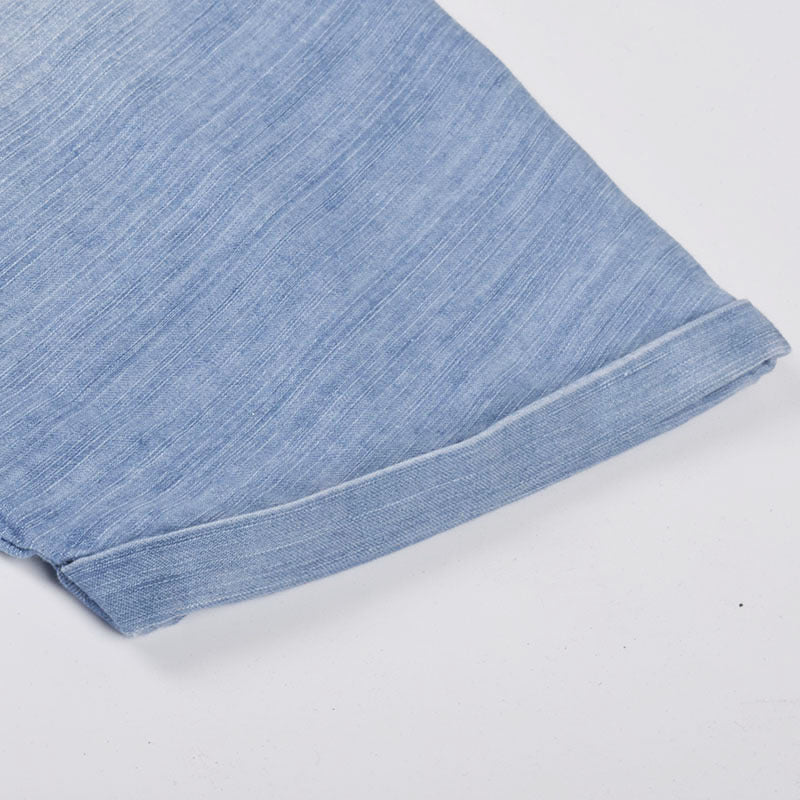 Out-Shine | Short Sleeves Denim Button Shirt Dress