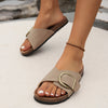 Out-Shine | Women's Big Buckle Sandals Suede
