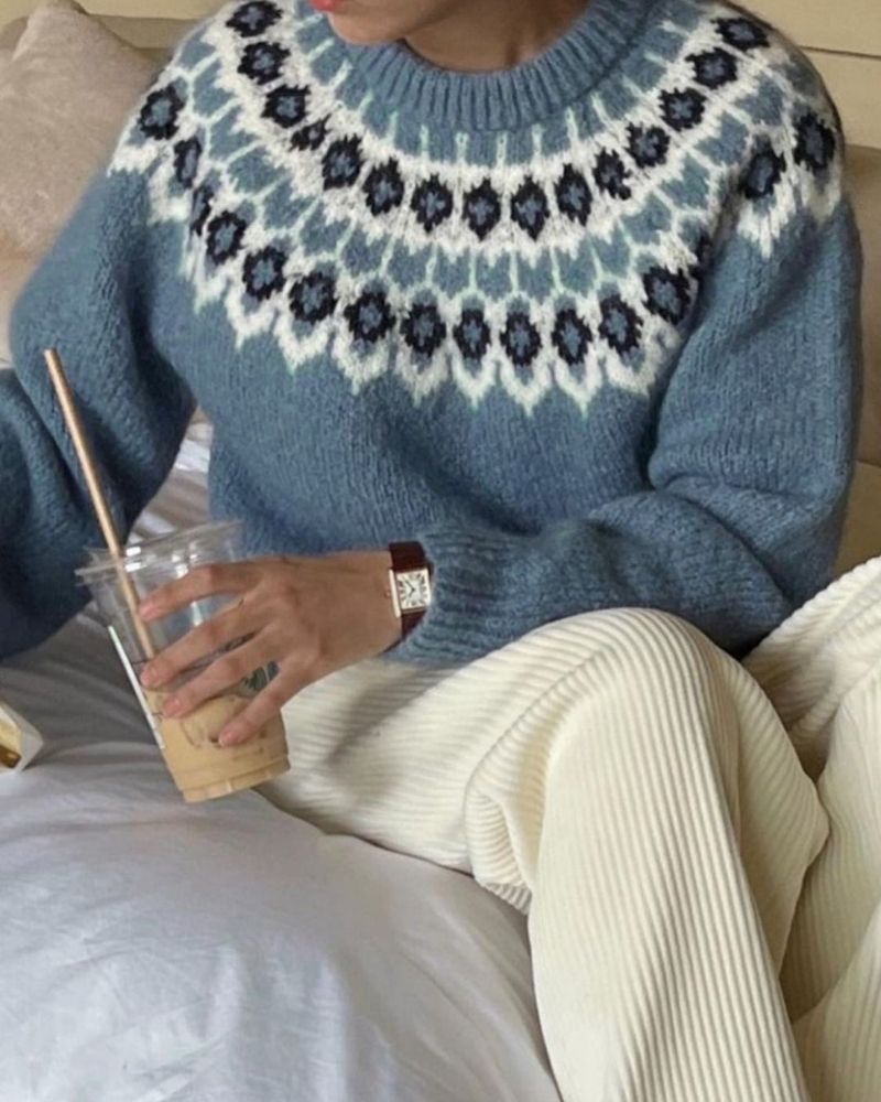 Out-Shine | Round Neck Long Sleeve Sweater