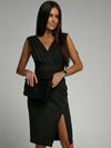 Out-Shine | Women's V Neck Slit Dress Formal