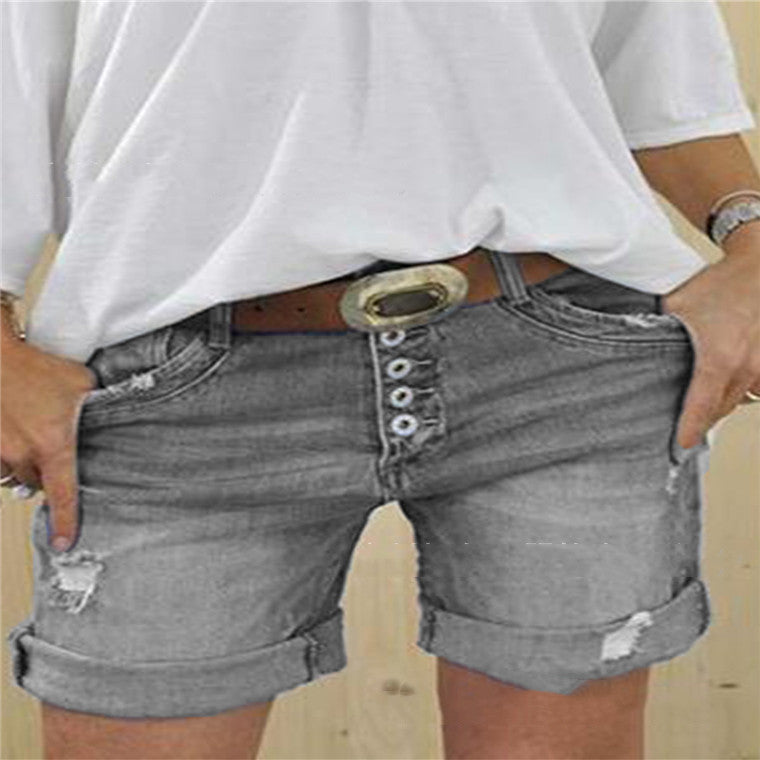 Out-Shine | Women Ripped Denim Shorts