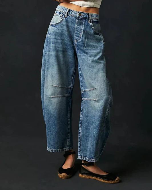 Out-Shine | Mid - Waist Barrel - Shaped Women's Jeans