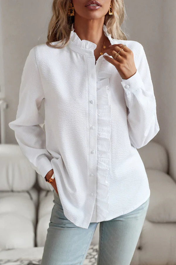 Out-Shine | It Last Ruffled Long Sleeve Top 4 Colors