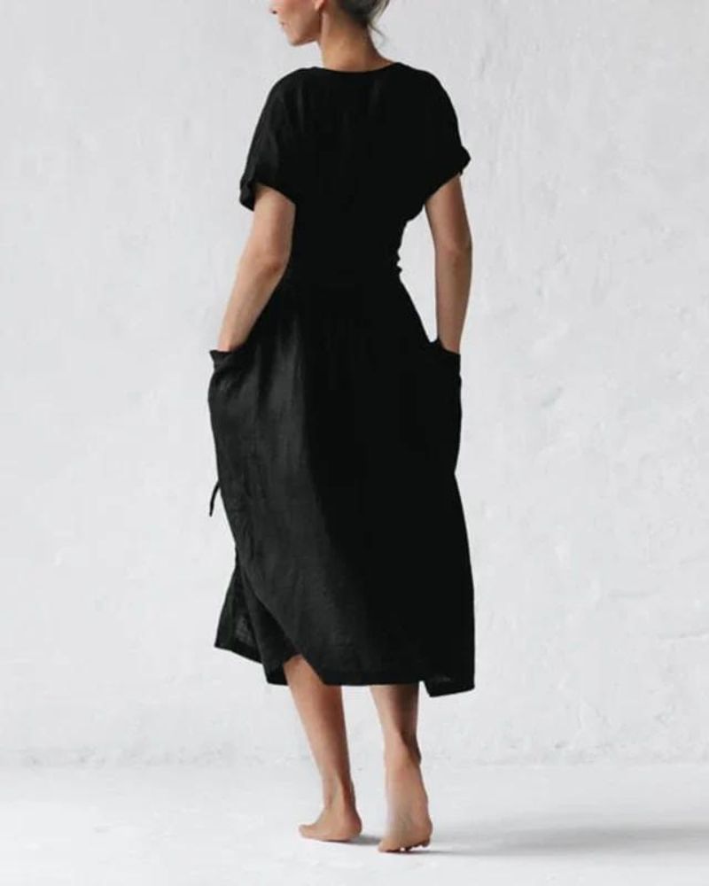 Out-Shine | Wrap Linen And Cotton Dress