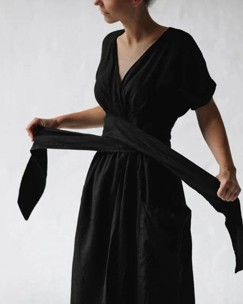 Out-Shine | Wrap Linen And Cotton Dress