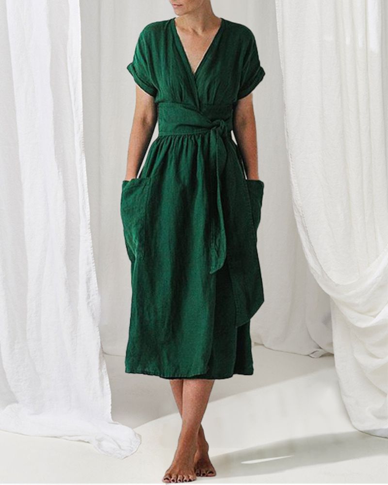 Out-Shine | Wrap Linen And Cotton Dress