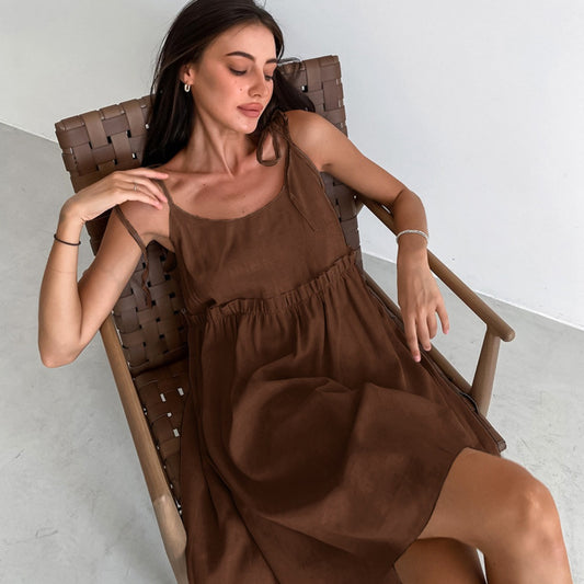Out-Shine | Cotton and Linen Suspender Skirt