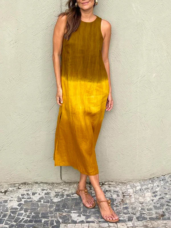 Out-Shine | Women's Ombre Colored Maxi Dress Sleeveless