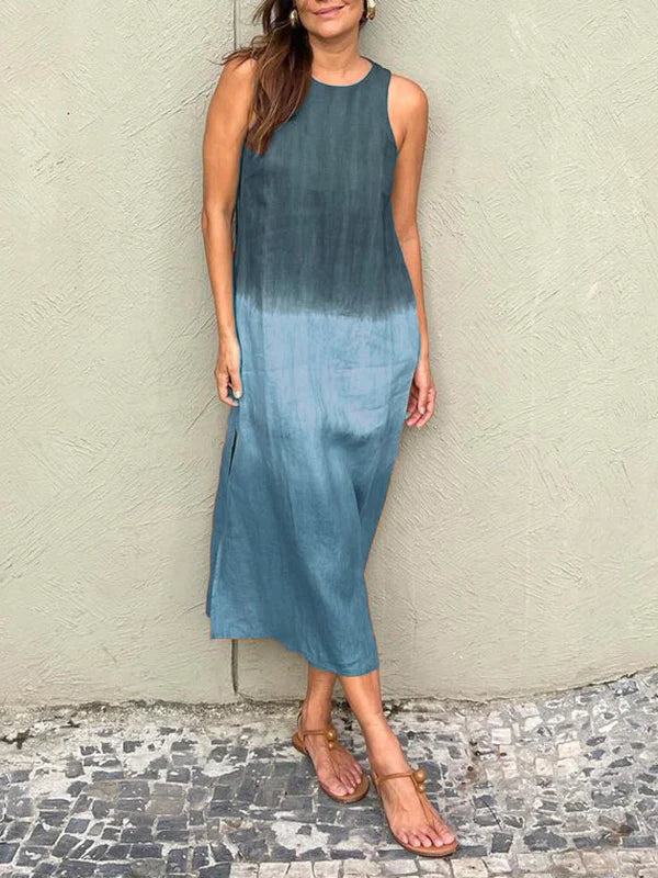 Out-Shine | Women's Ombre Colored Maxi Dress Sleeveless
