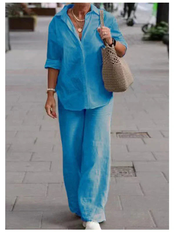 Conjunto de camisa y pantalón de lino y algodón Out-Shine