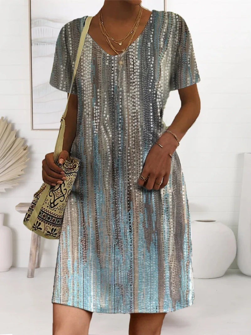 Out-Shine | Fashion Printing Dress In Colorful Design