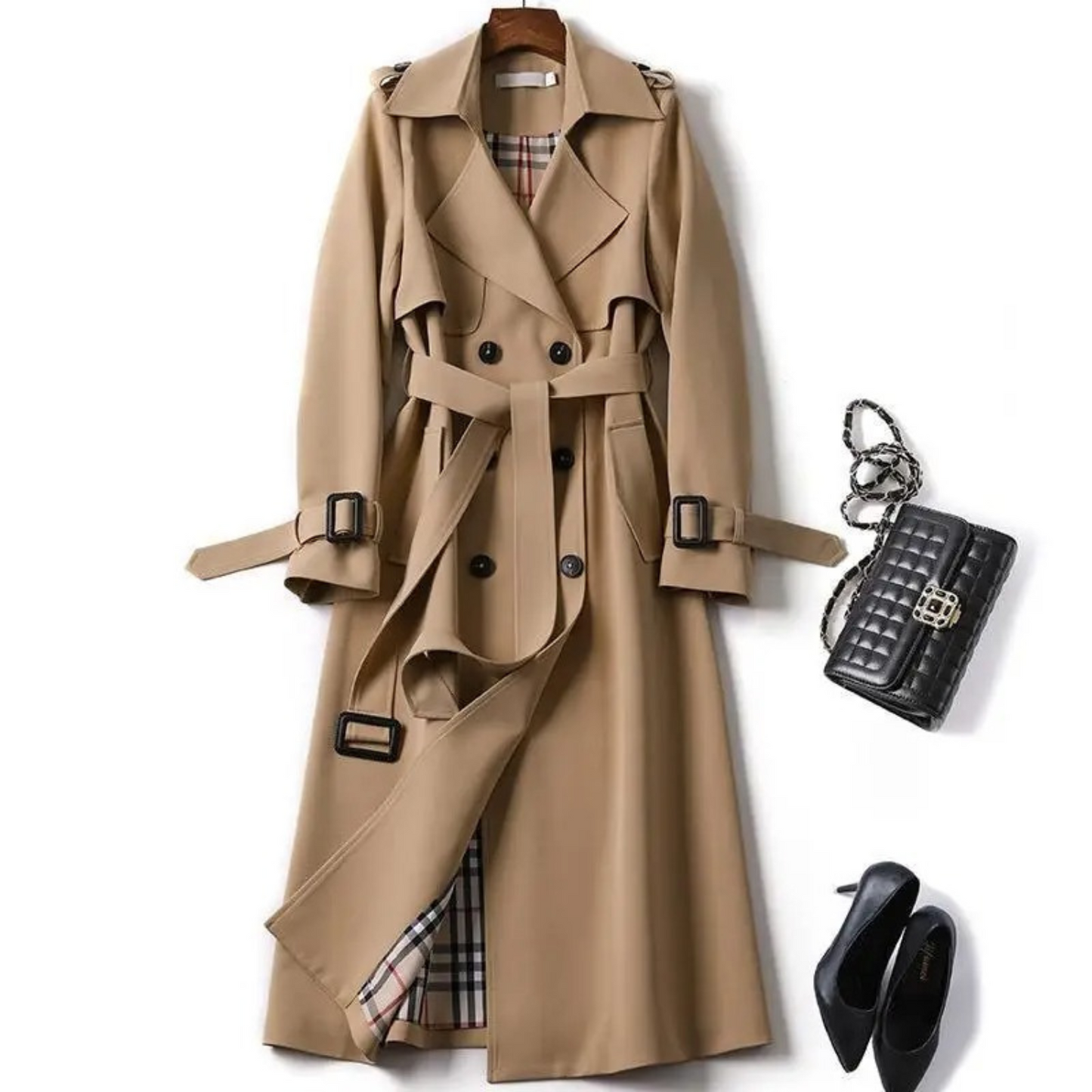 Out-Shine | Long Trench Coat With Belt