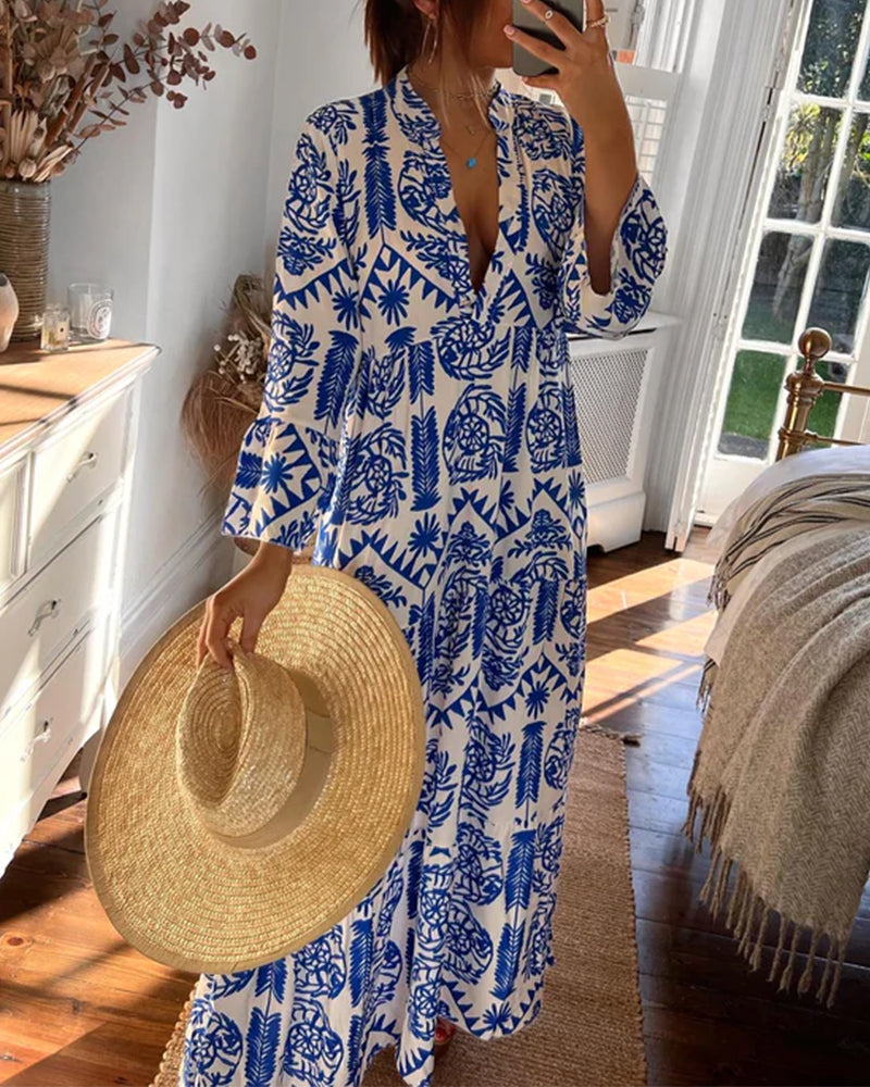 Deslumbra | Vestido largo azul para mujer: Elegancia para el día a día y ocasiones especiales