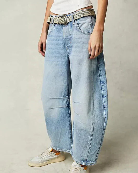 Out-Shine | Mid - Waist Barrel - Shaped Women's Jeans