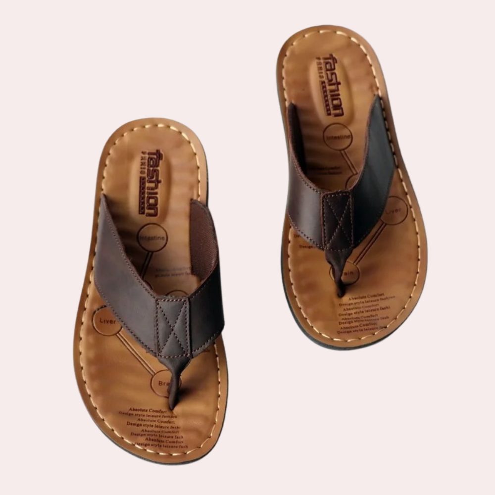 Out-Shine | Comfortable Men's Leather Slippers Comfortable & Stylish in Summer