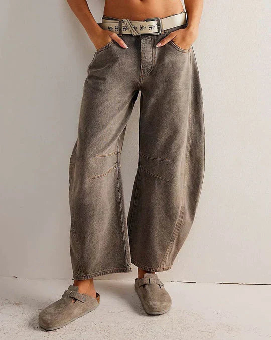 Out-Shine | Mid - Waist Barrel - Shaped Women's Jeans