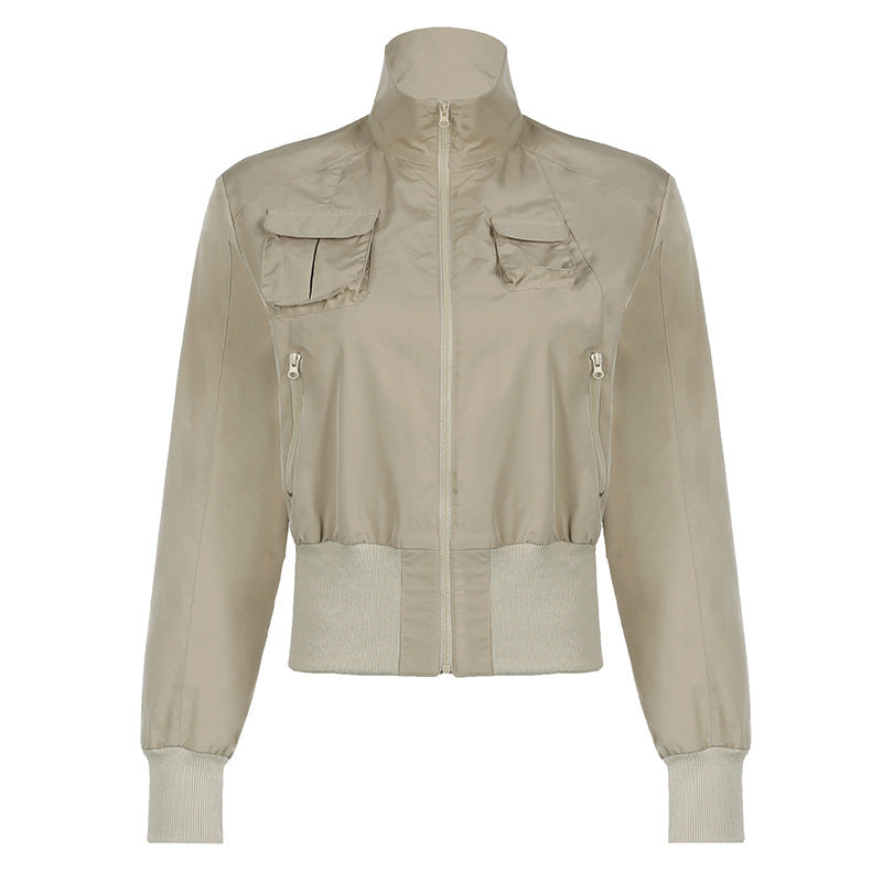 Out-Shine | Heavy-Duty Fashion Jacket with Stand Collar and Zipper Pockets