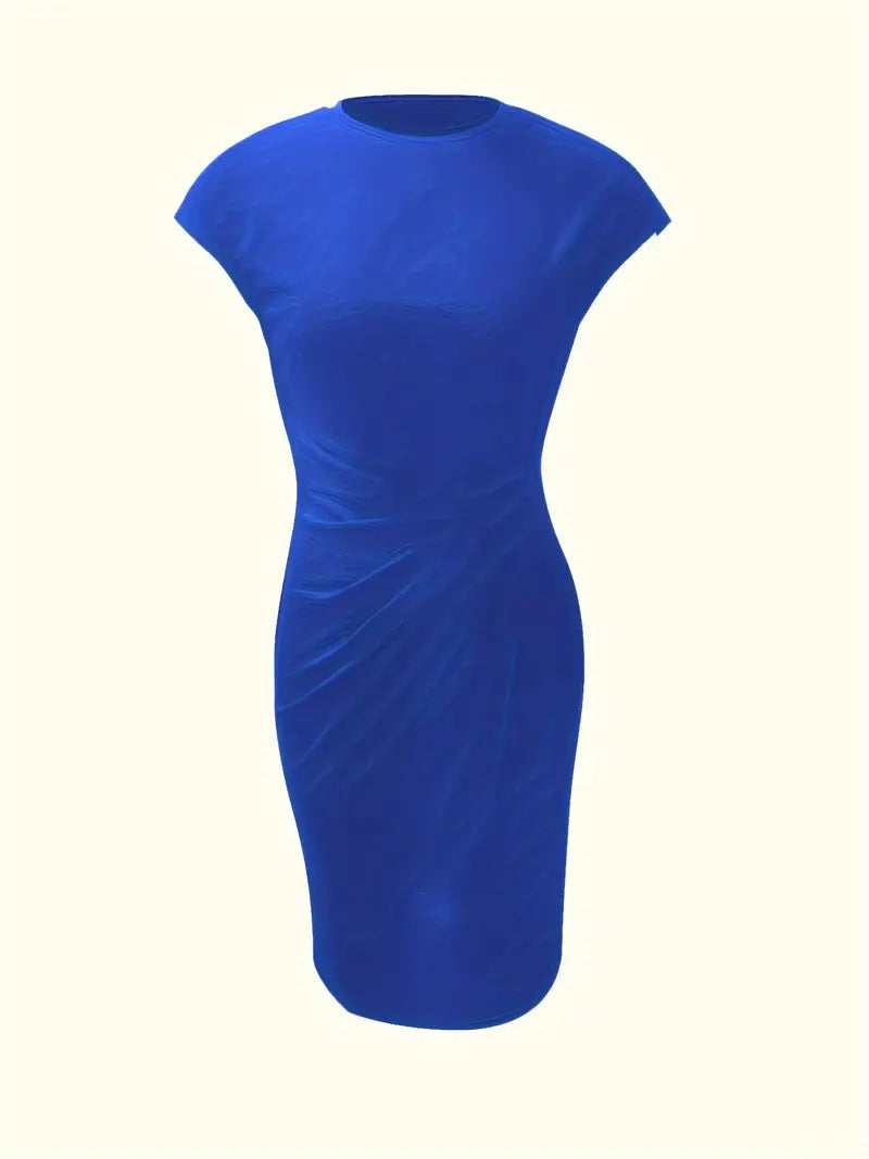 Out-Shine | Solid - Colored Dress With A Round Neckline