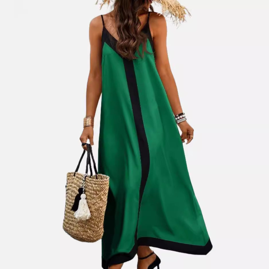 Deslumbra | Vestido minimalista informal a rayas y bloques de color