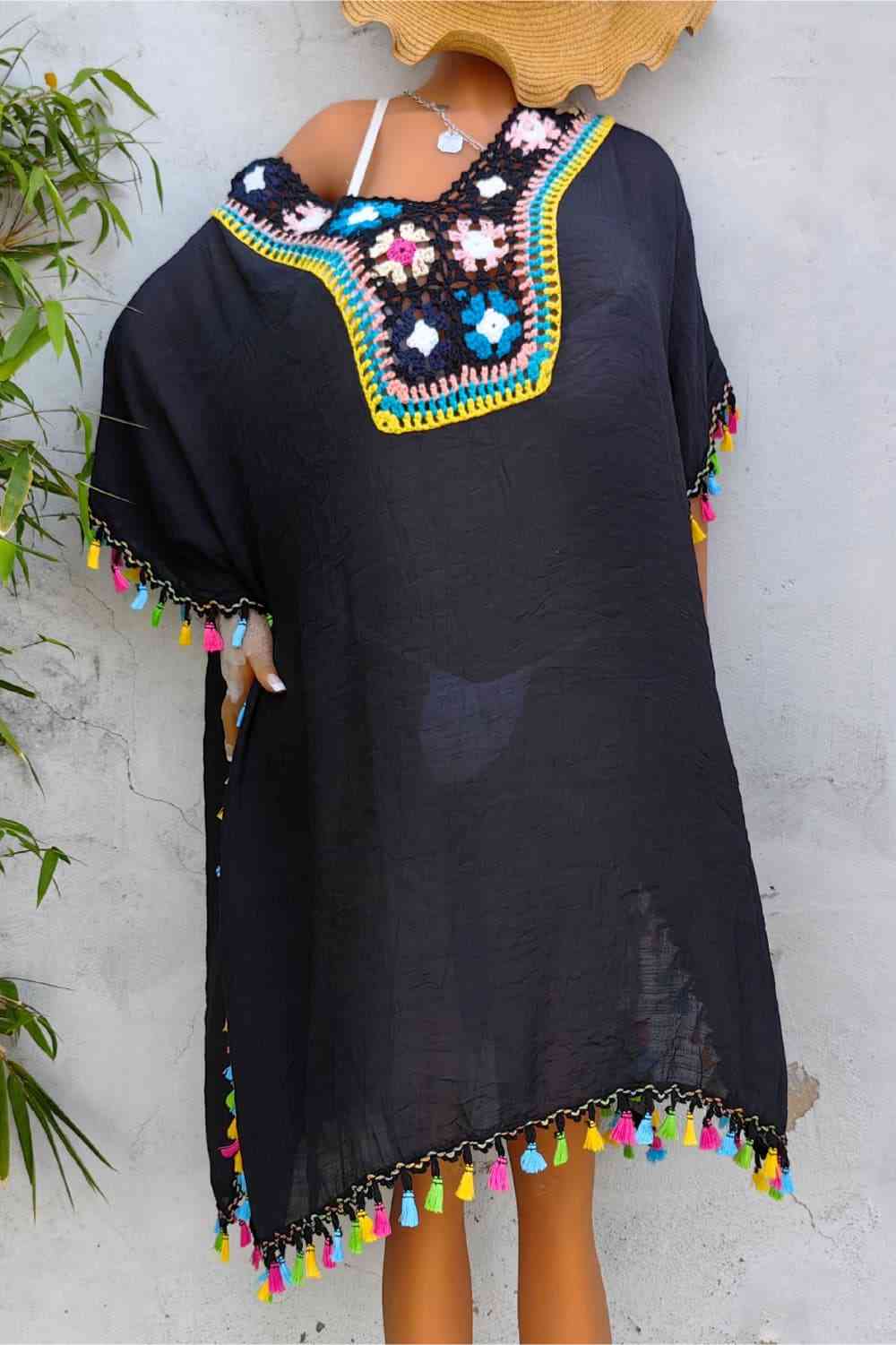 Out-Shine | Tassel Detail Embroidered Dress