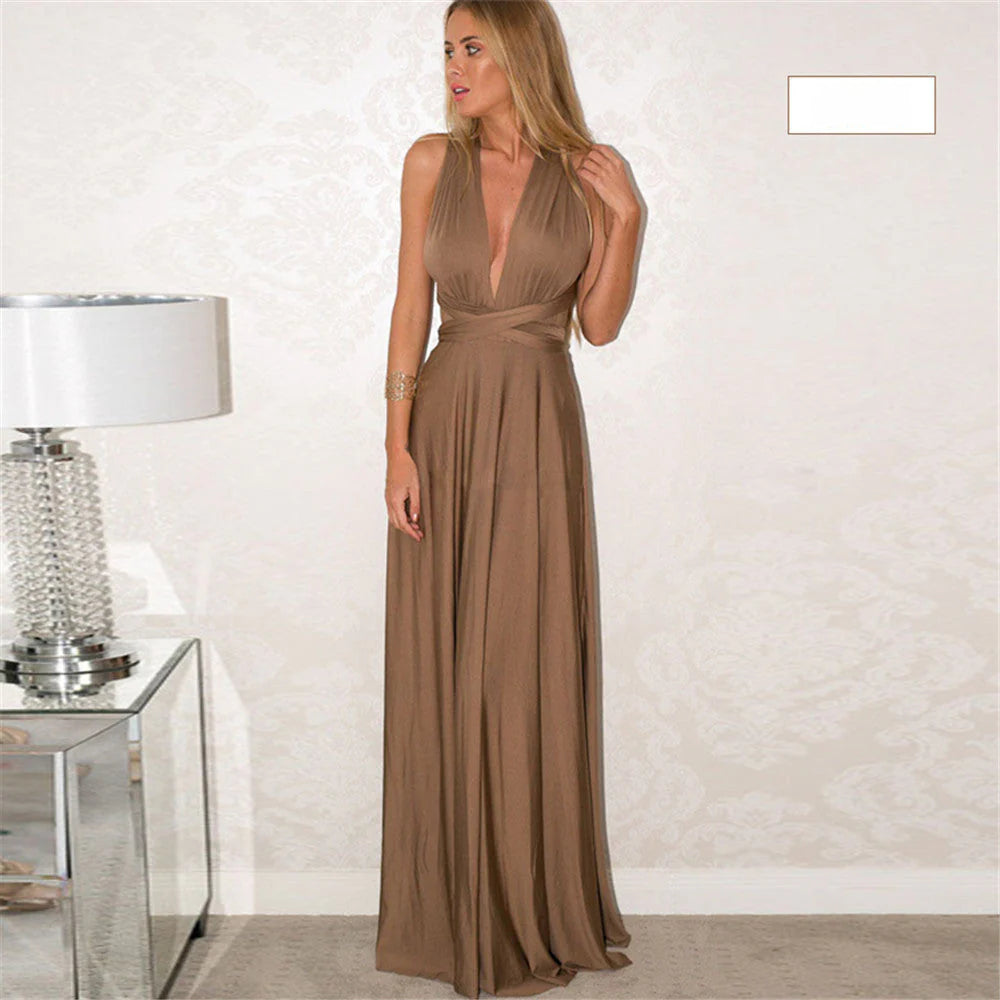 Out-Shine | Women's Multiway Wrap Convertible Boho Maxi Dress