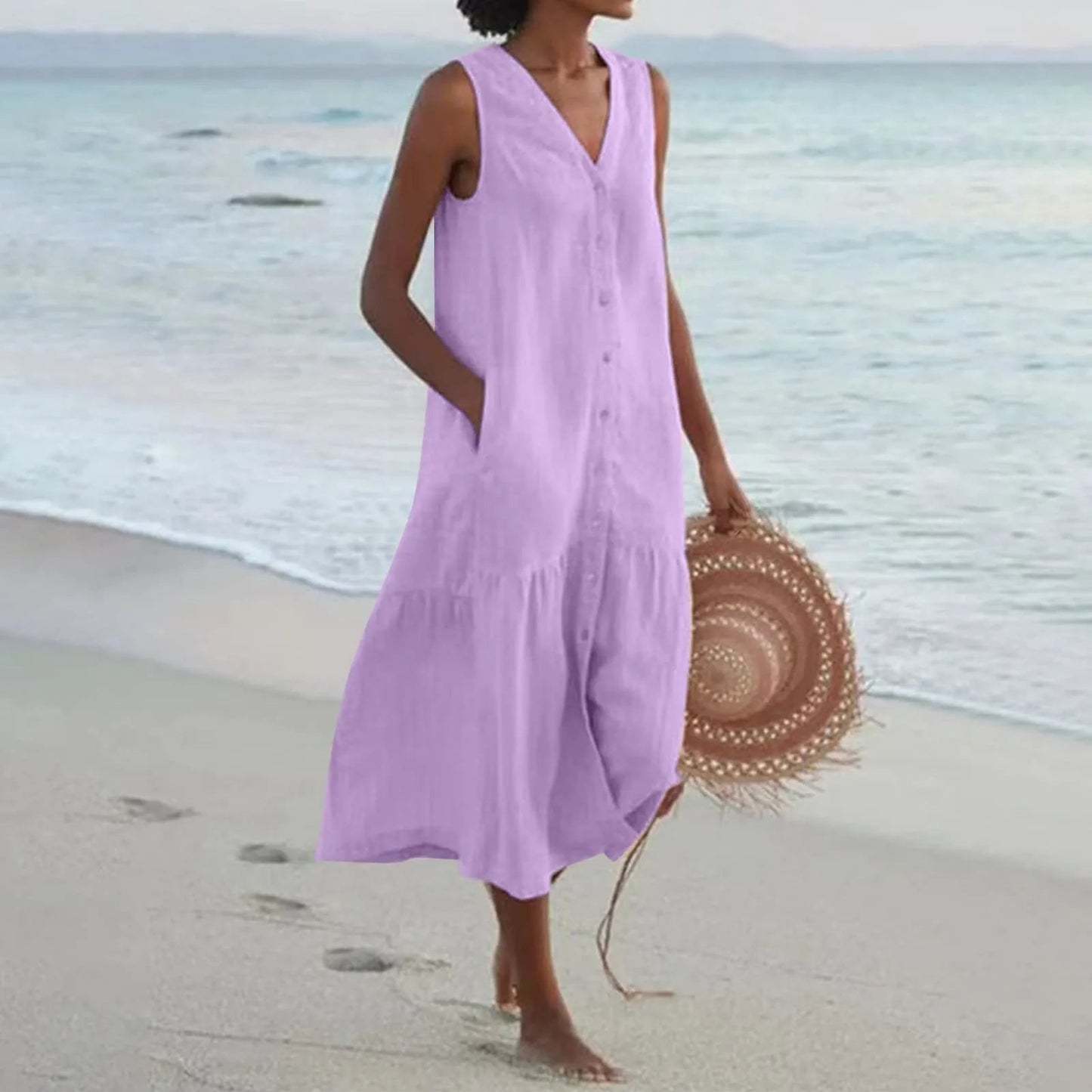 Deslumbra | Vestido playero cómodo para mujer en tonos pastel