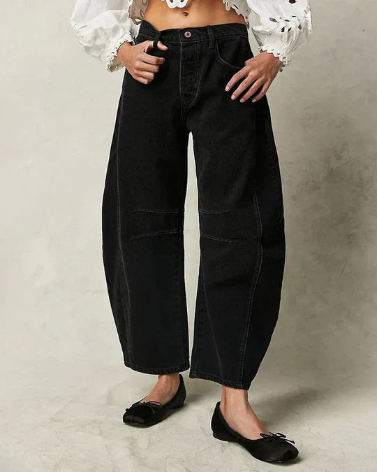 Out-Shine | Mid - Waist Barrel - Shaped Women's Jeans