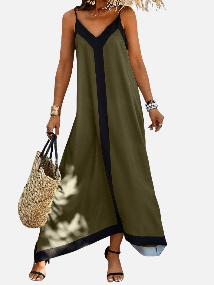 Deslumbra | Vestido minimalista informal a rayas y bloques de color