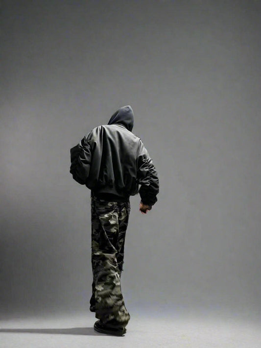 Out-Shine | Asymmetrical Faux Leather Oversized Jacket for Men