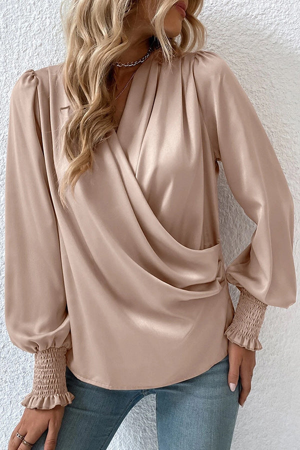 Out-Shine | V-Neck Lantern Sleeve Elegant