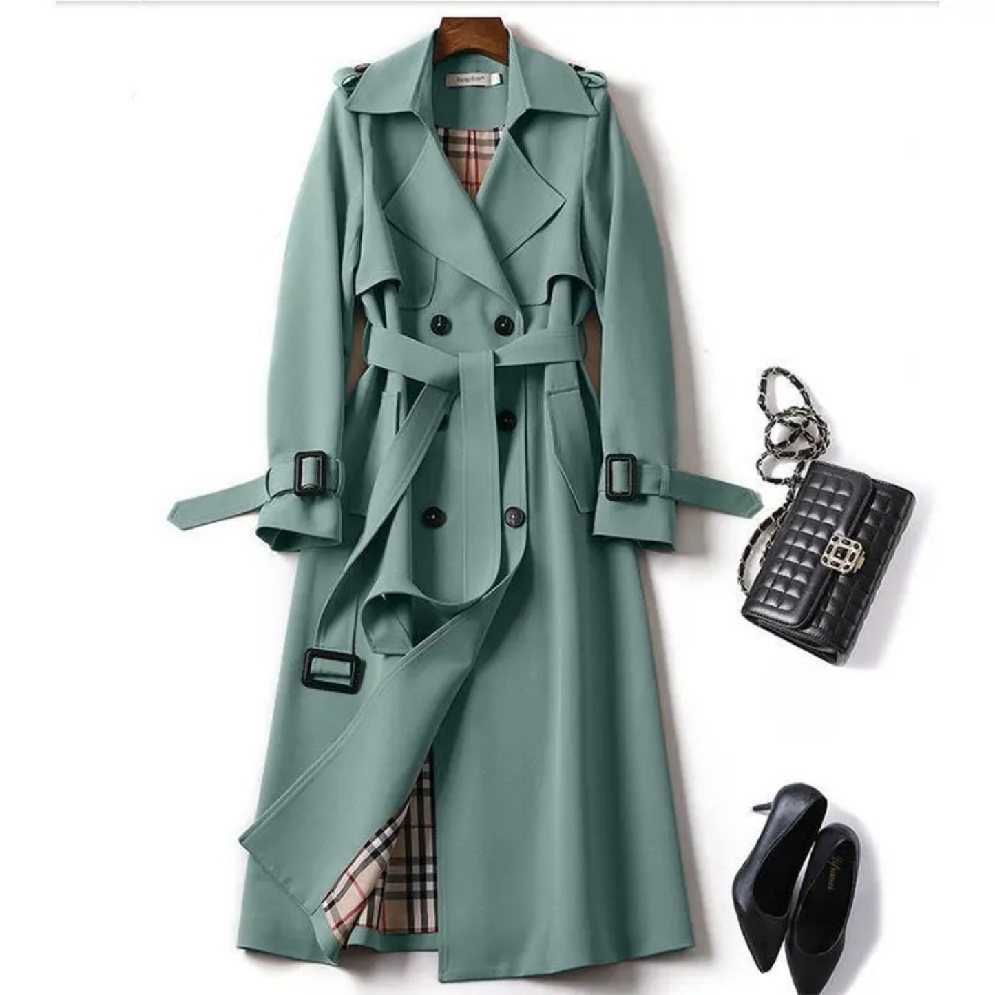 Out-Shine | Long Trench Coat With Belt