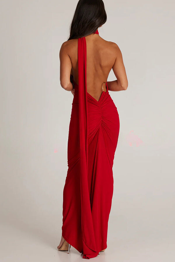 Out-Shine | Elegant White One-Shoulder Backless Gown