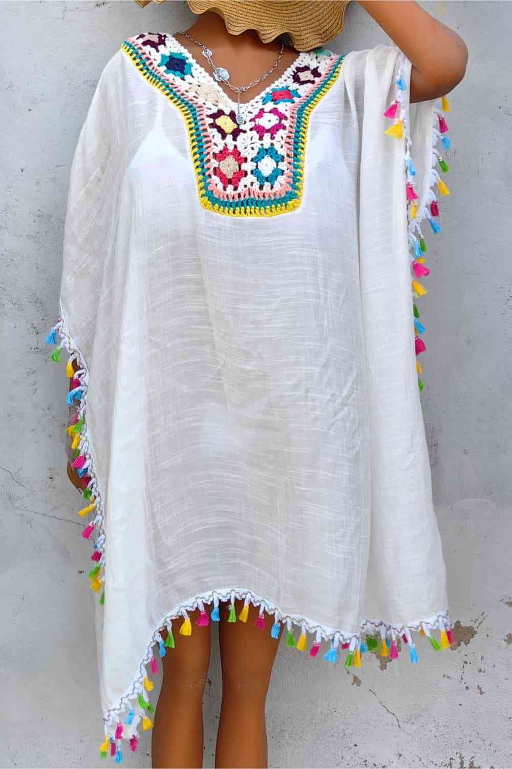 Out-Shine | Tassel Detail Embroidered Dress