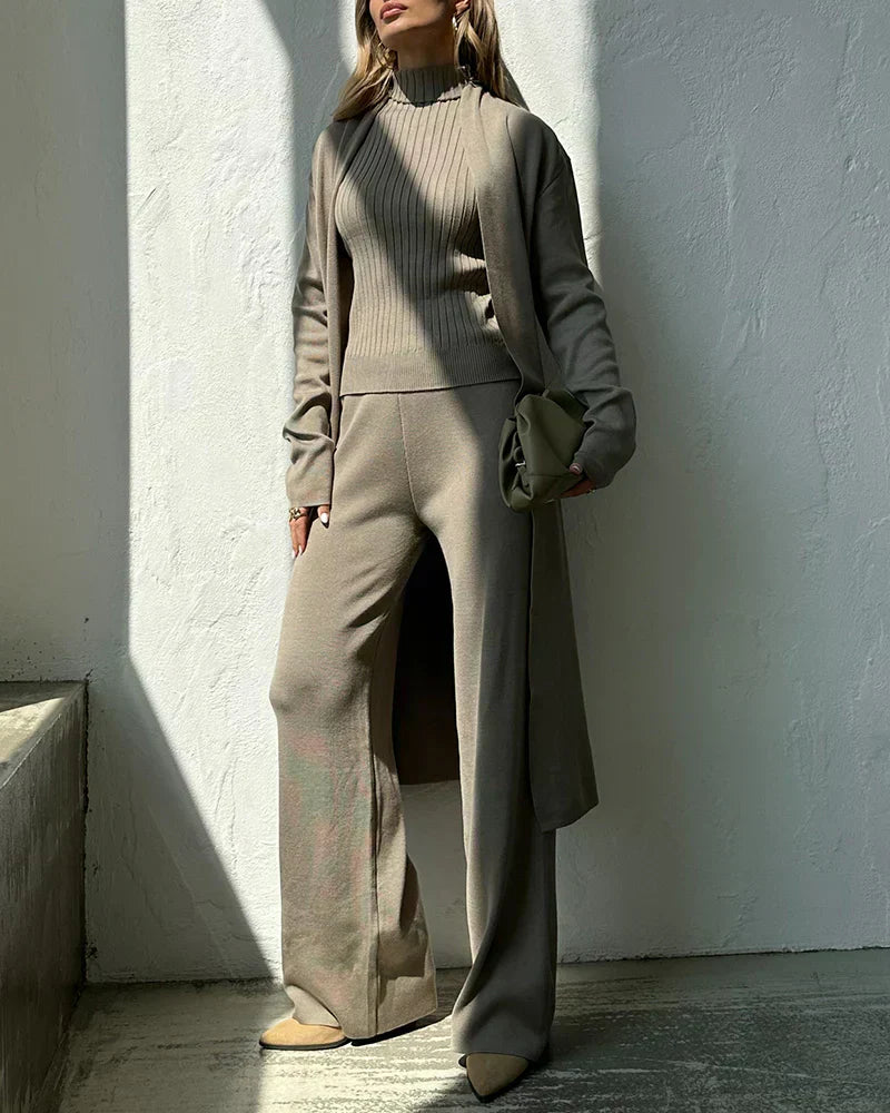 Out-Shine | Beige Cashmere Coordinated Set