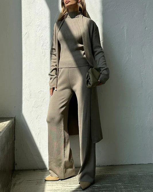 Out-Shine | Beige Cashmere Coordinated Set