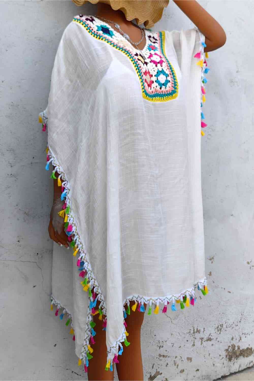 Out-Shine | Tassel Detail Embroidered Dress