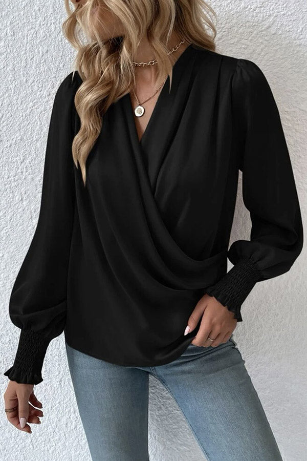 Out-Shine | V-Neck Lantern Sleeve Elegant