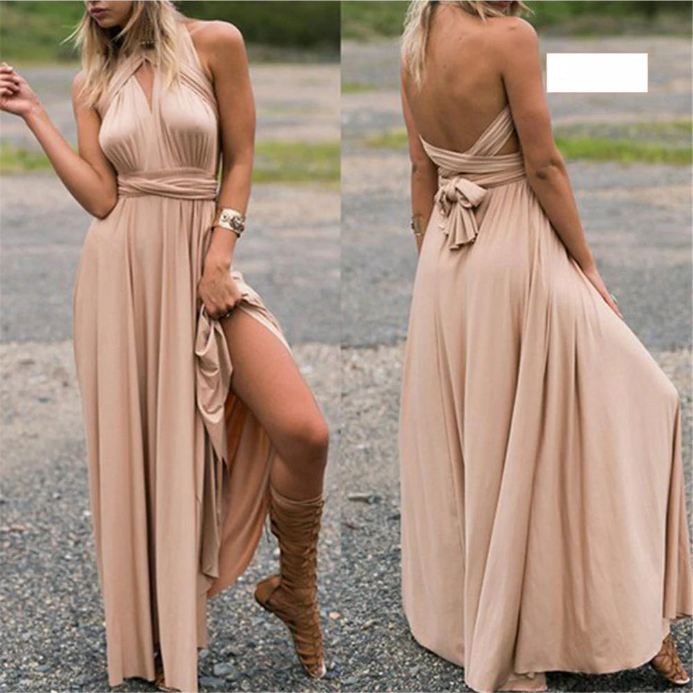 Out-Shine | Women's Multiway Wrap Convertible Boho Maxi Dress